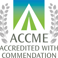 ACCME logo, accredited with commendation